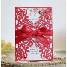 Dark Red Invitation Card Valentine's Day Holiday Greeting Card